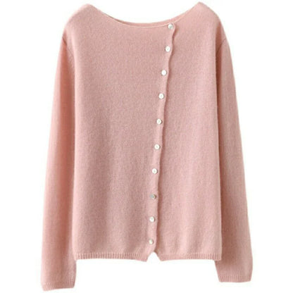 Sophie Soft Knit Sweater with Asymmetrical Buttons