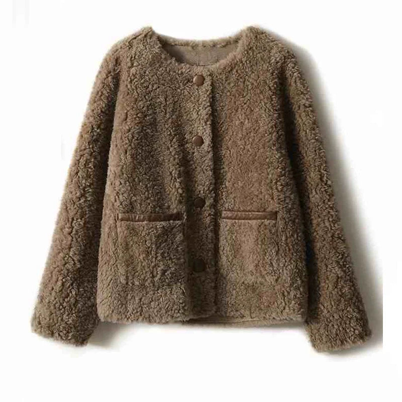 Emma Cozy Winter Coat in Faux Sheepskin
