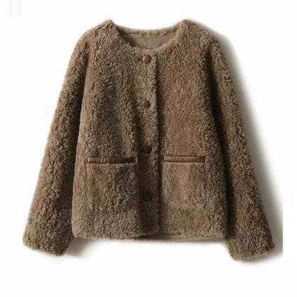 Emma Cozy Winter Coat in Faux Sheepskin
