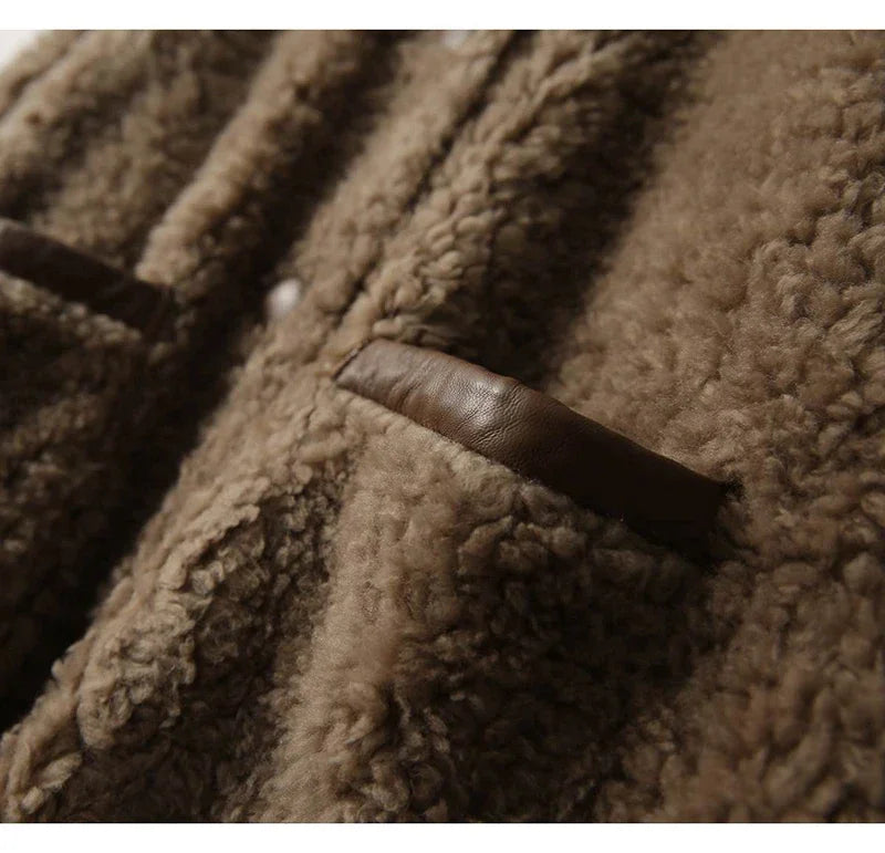 Emma Cozy Winter Coat in Faux Sheepskin