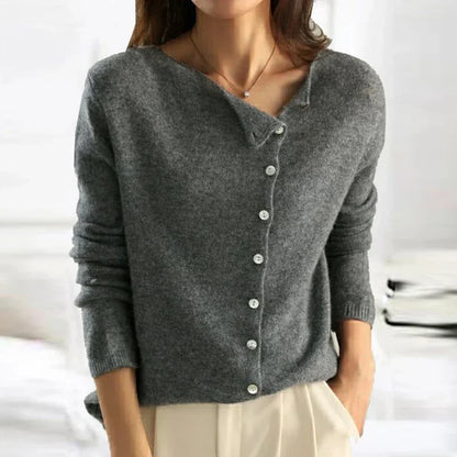 Sophie Soft Knit Sweater with Asymmetrical Buttons