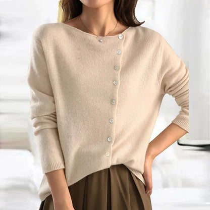 Sophie Soft Knit Sweater with Asymmetrical Buttons