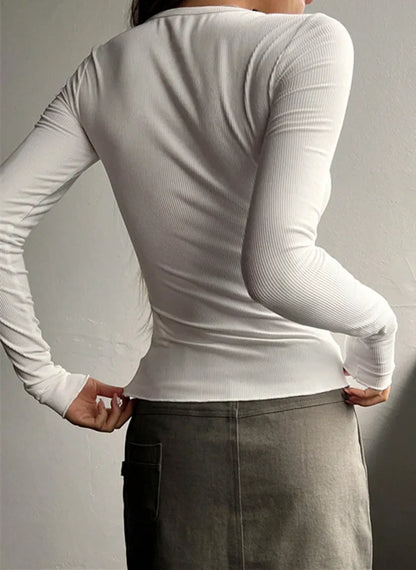 Emma High Ribbed Luxury Henley