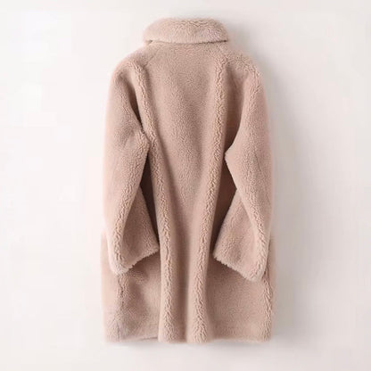 Léa elegant faux fur shearling coat