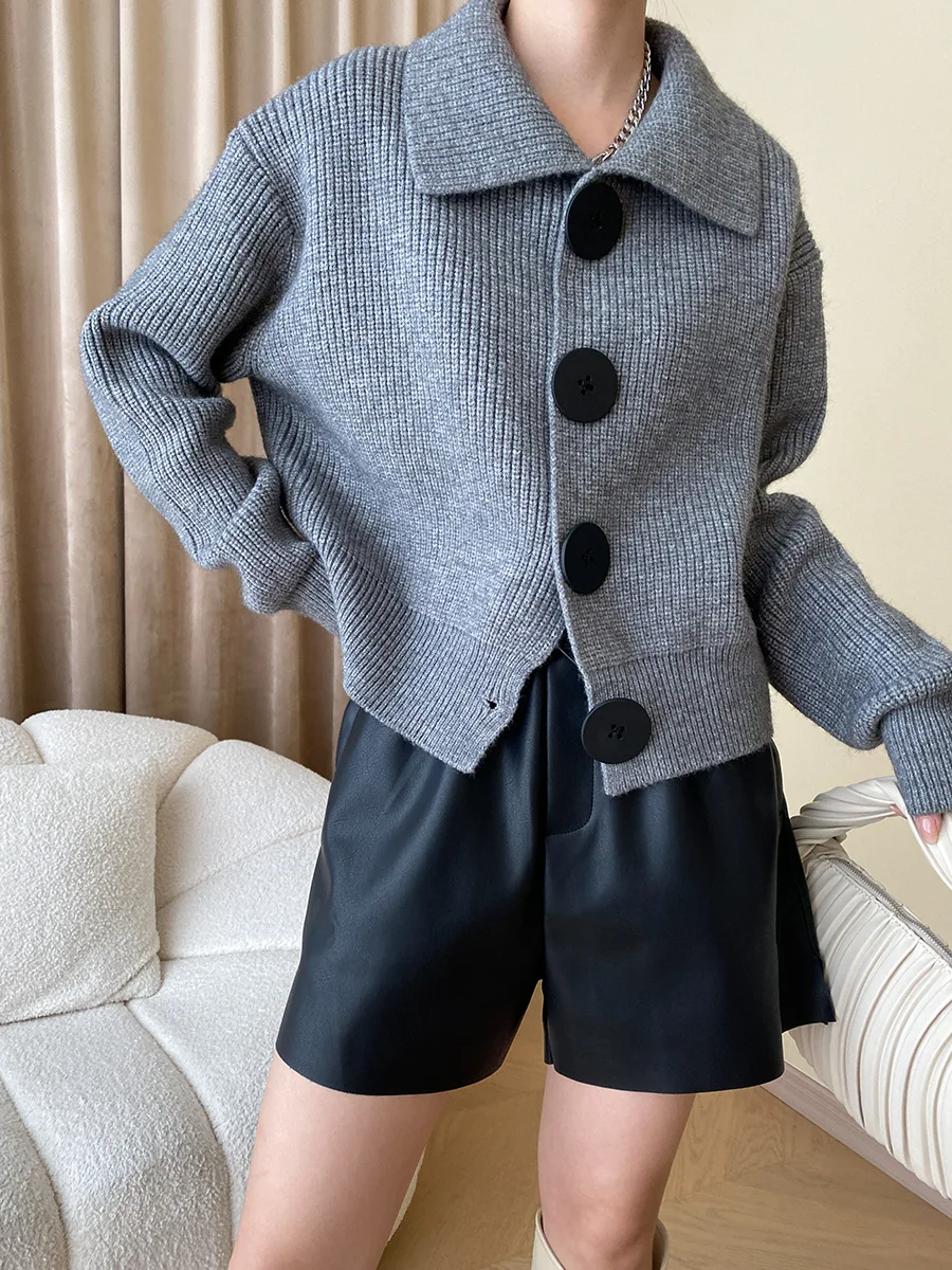 Léa Textured Button Statement Cardigan