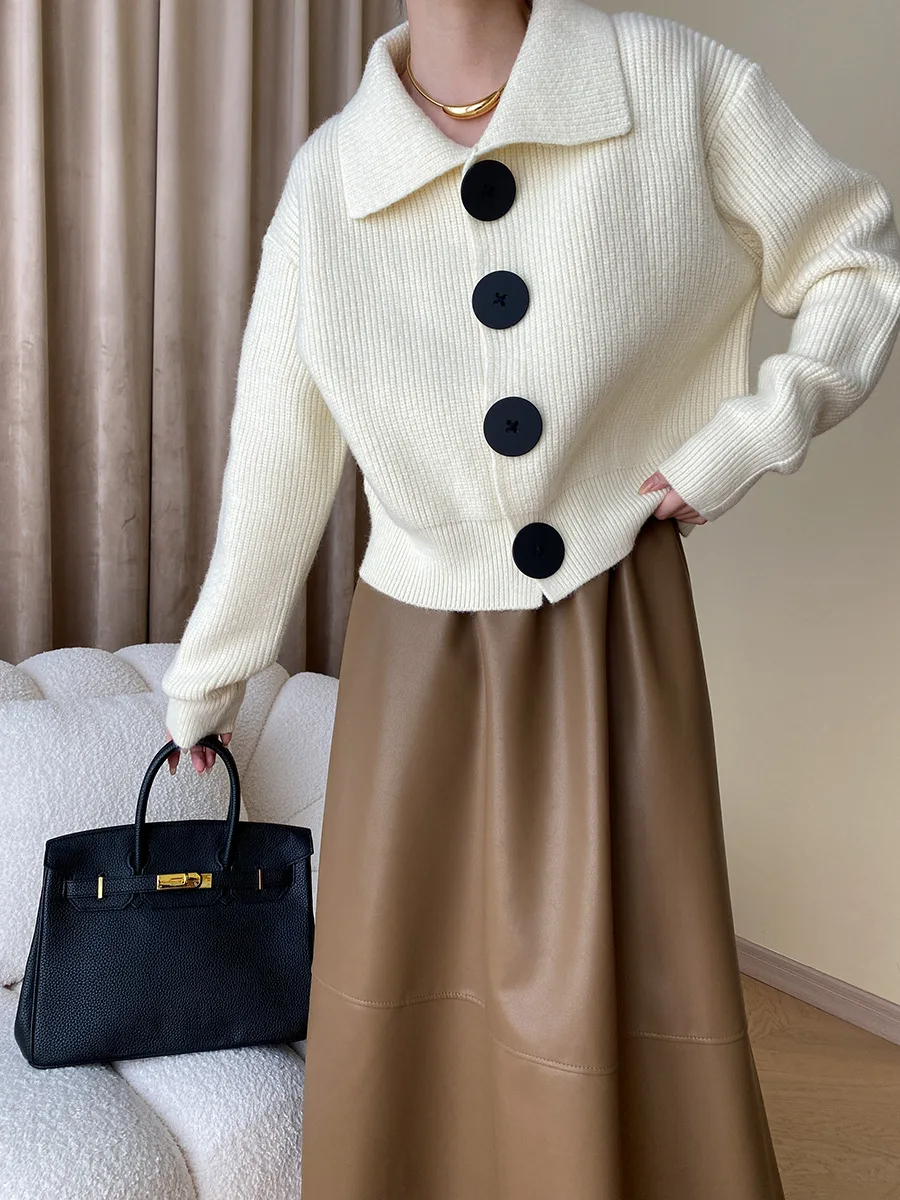 Léa Textured Button Statement Cardigan