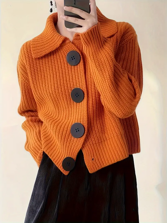 Léa Textured Button Statement Cardigan
