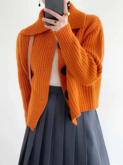 Léa Textured Button Statement Cardigan