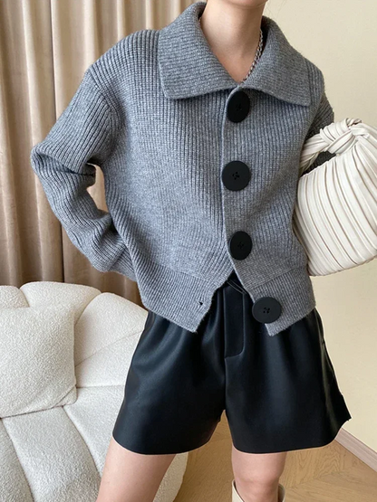 Léa Textured Button Statement Cardigan