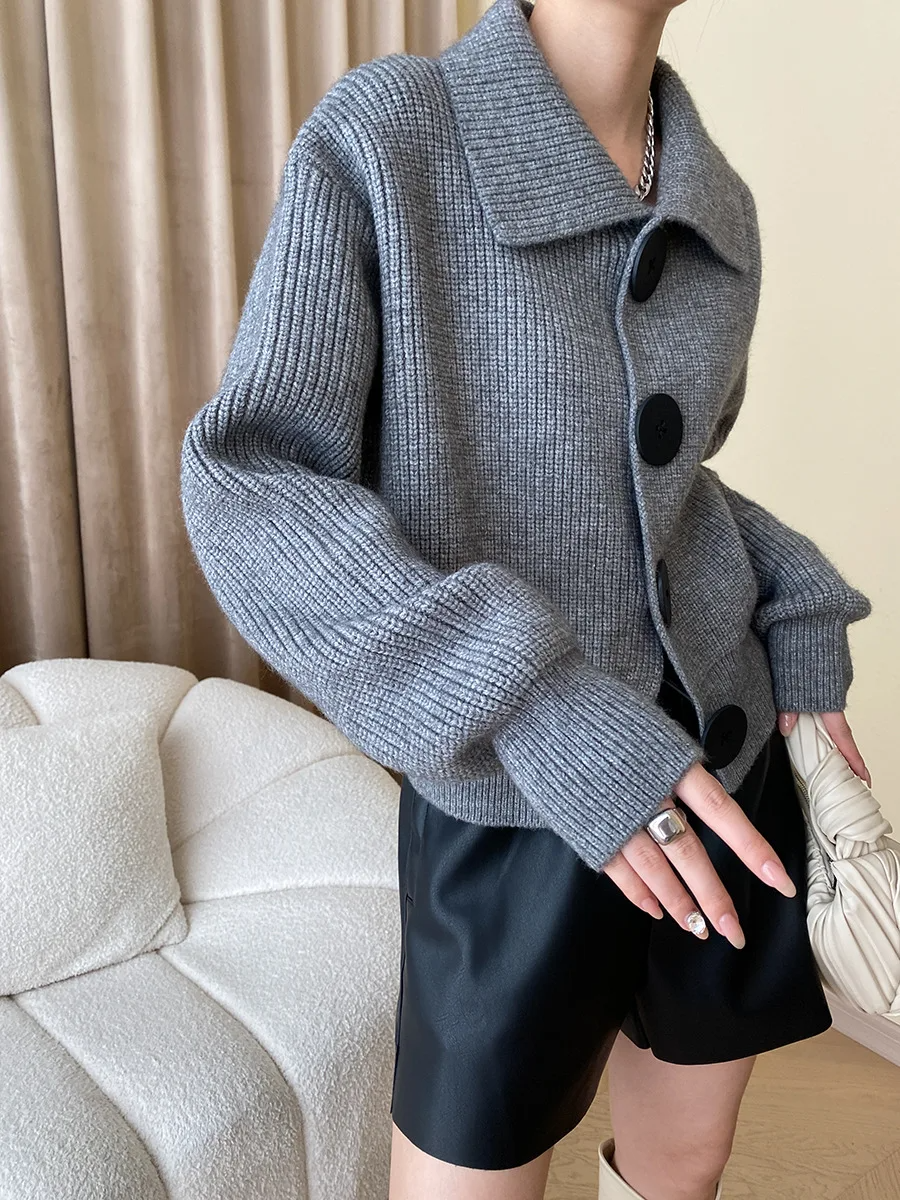 Léa Textured Button Statement Cardigan