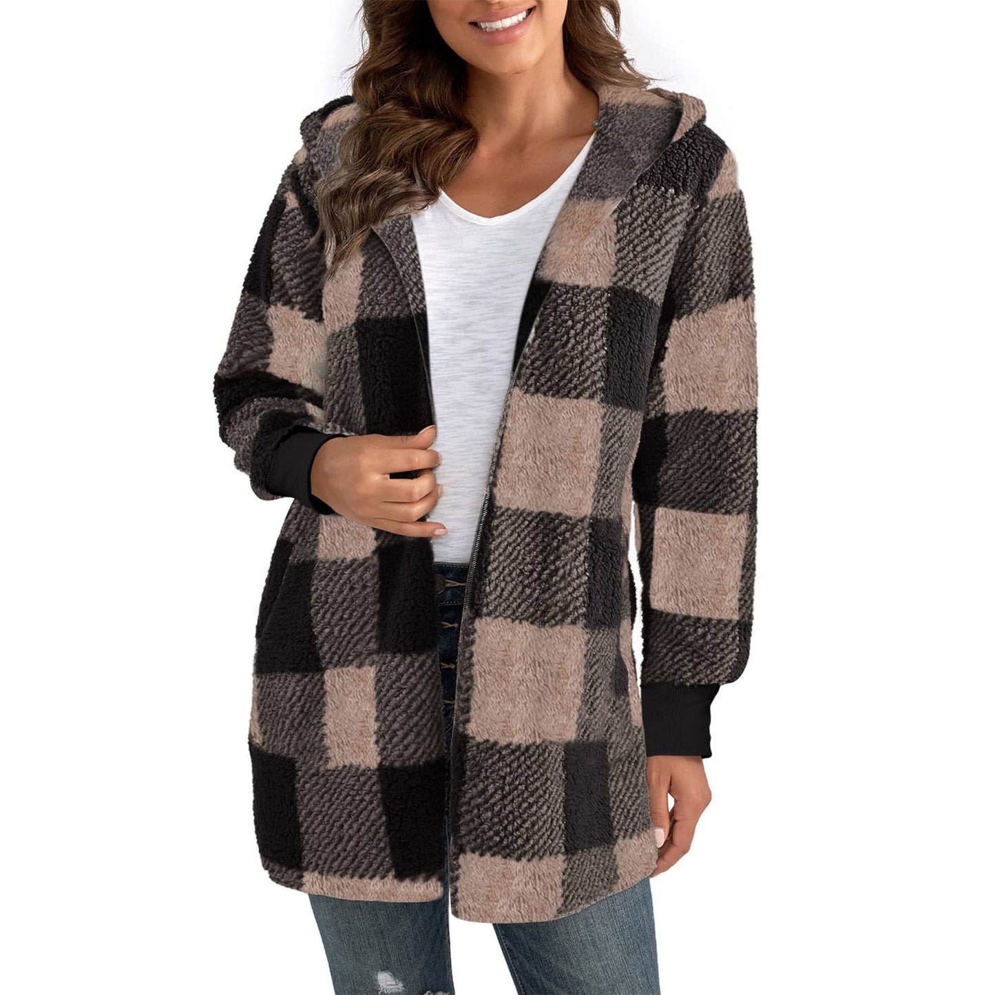 Cardigan Plaid Décontracté