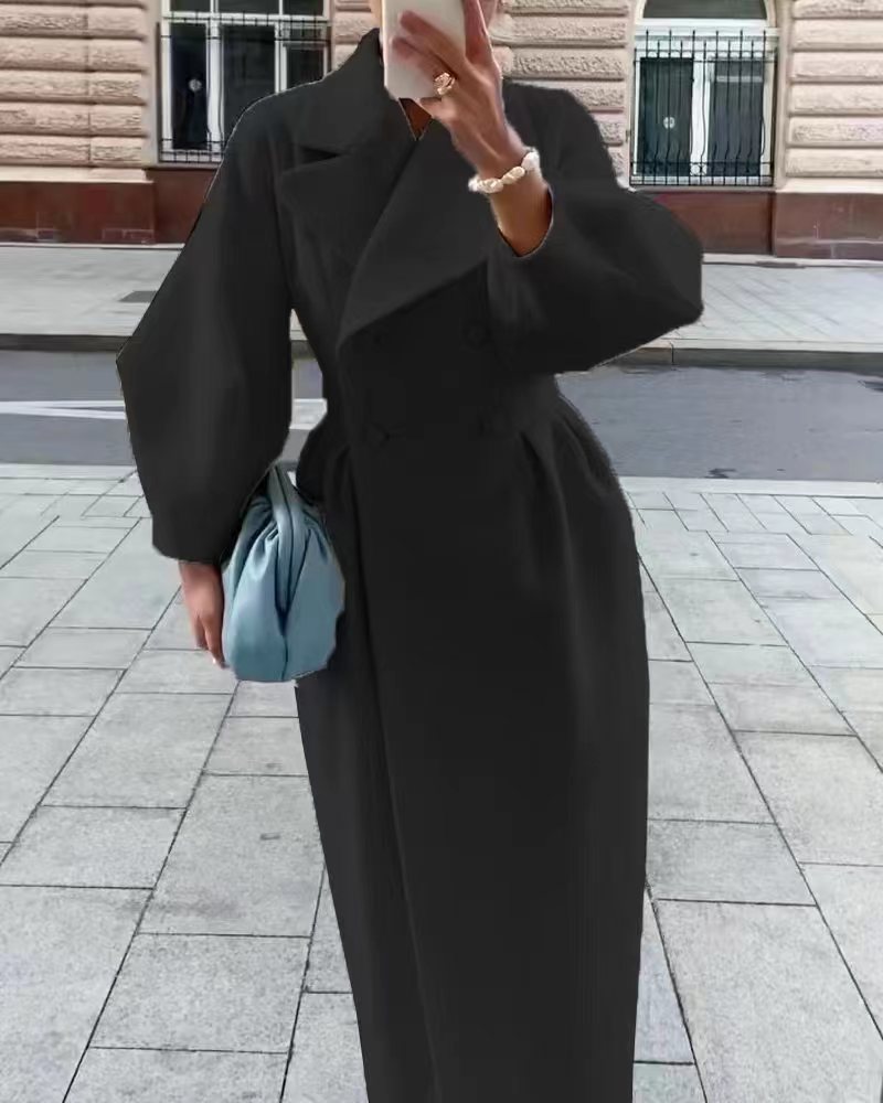 Manteau Vintage Long à Manches Lanternes
