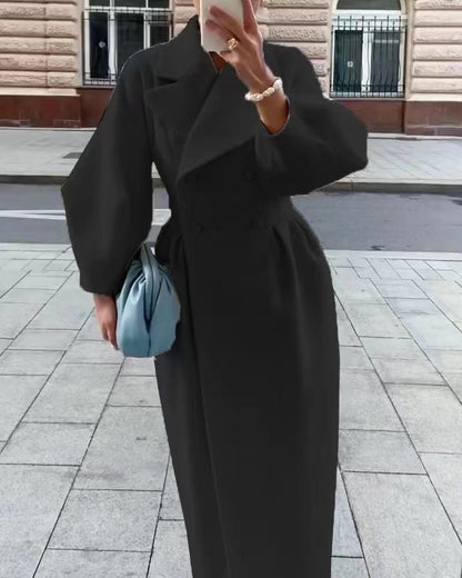 Manteau Vintage Long à Manches Lanternes