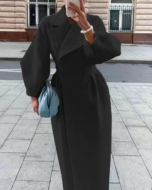 Manteau Vintage Long à Manches Lanternes