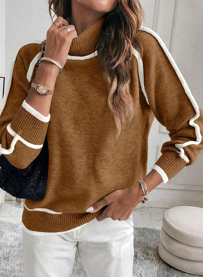 Pull Col Haut en Tricot – Mode Décontractée