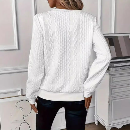 Pull Décontracté Uni à Demi-manches et Fermeture Éclair