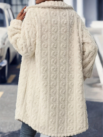 Manteau Long en Peluche – Élégance Décontractée pour Femme