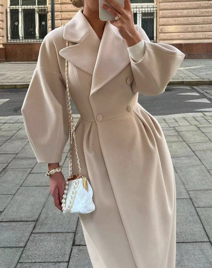 Manteau Vintage Long à Manches Lanternes