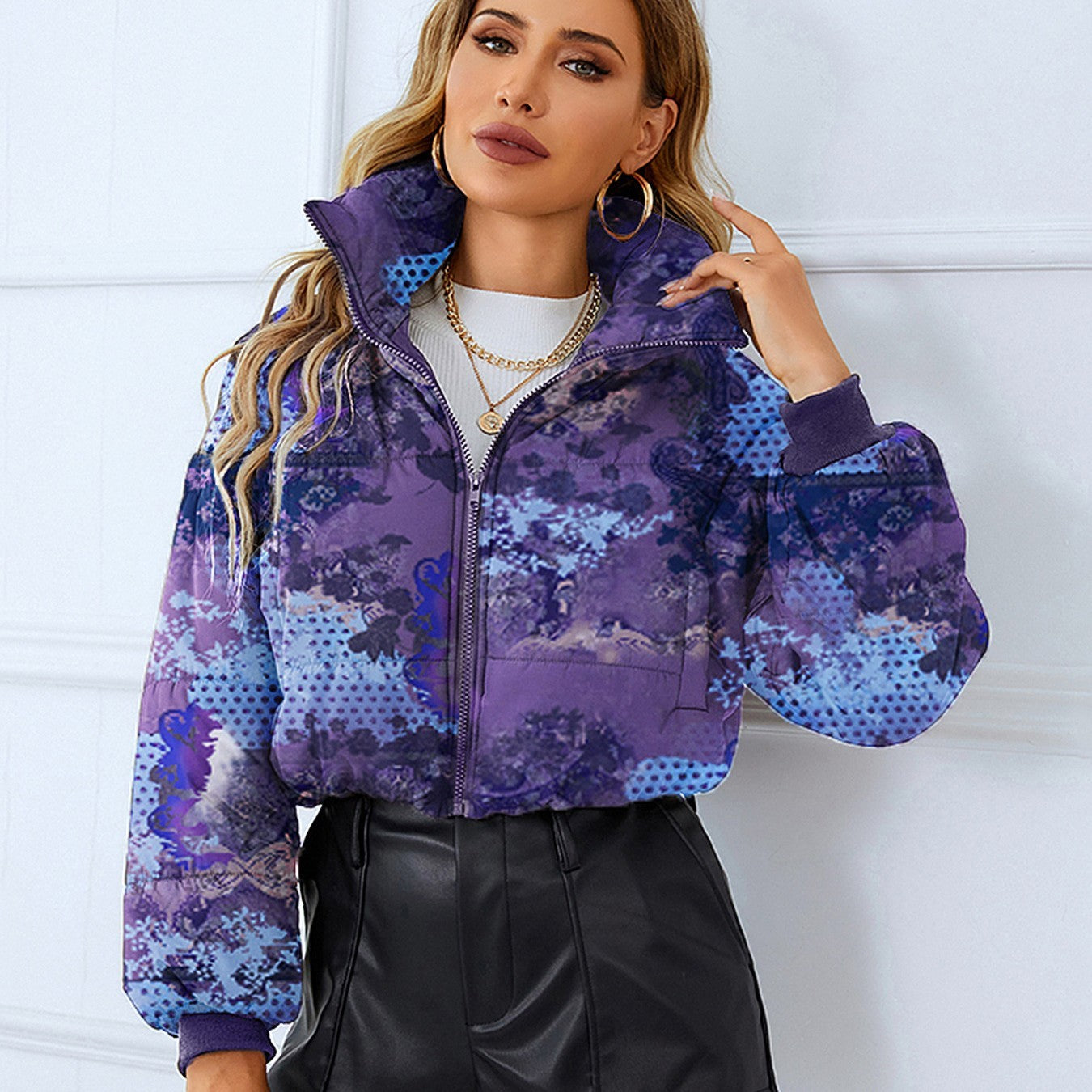 Veste Courte Imprimé – Style Bread Coat