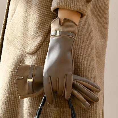 Léa Waterproof and Warm Synthetic Leather Gloves
