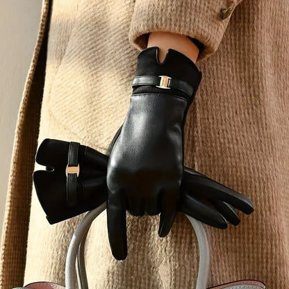 Léa Waterproof and Warm Synthetic Leather Gloves