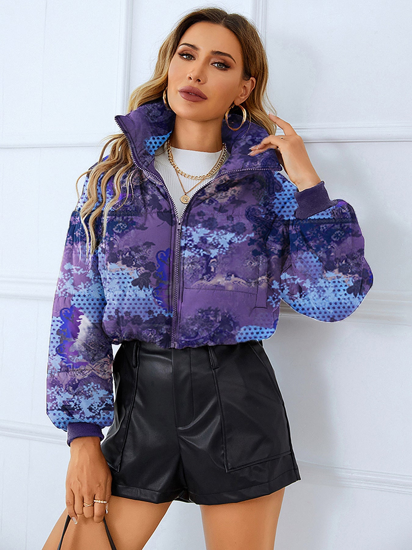 Veste Courte Imprimé – Style Bread Coat