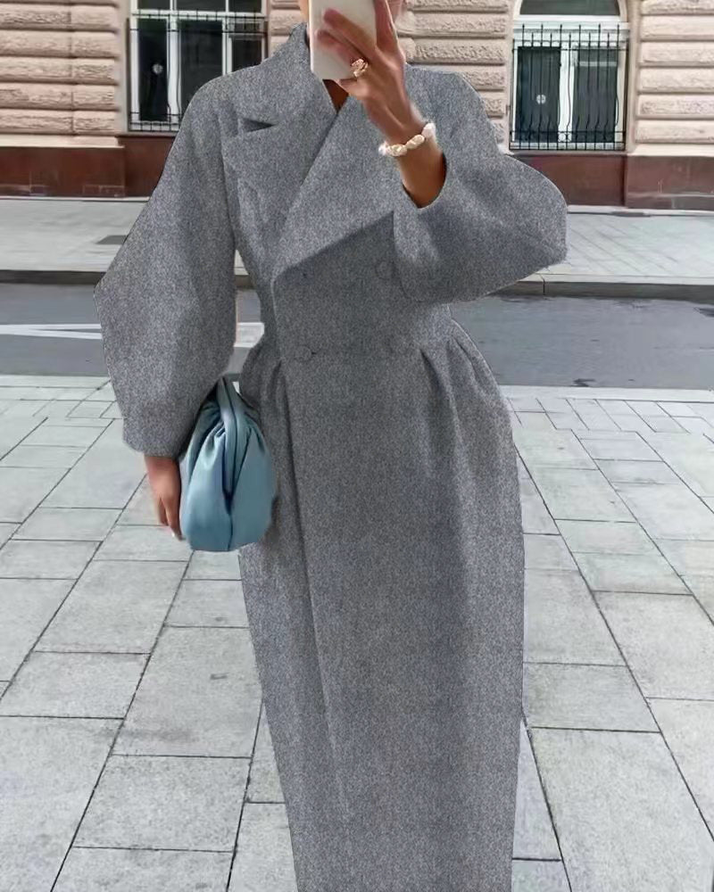 Manteau Vintage Long à Manches Lanternes