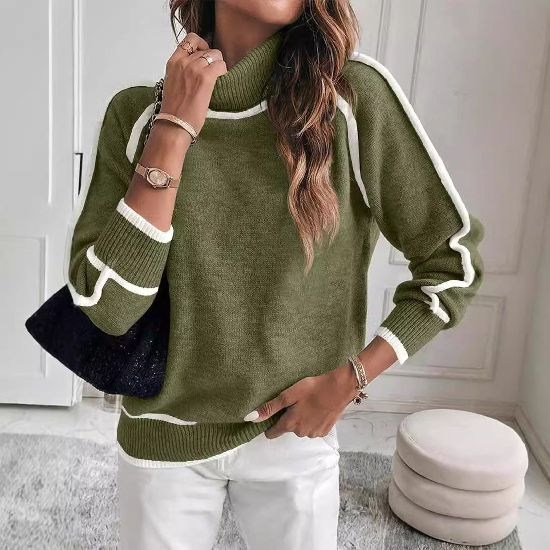 Pull Col Haut en Tricot – Mode Décontractée