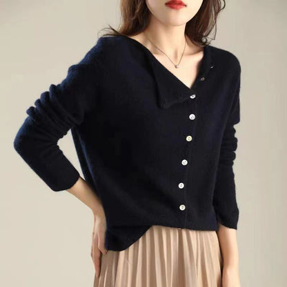 Sophie Soft Knit Sweater with Asymmetrical Buttons