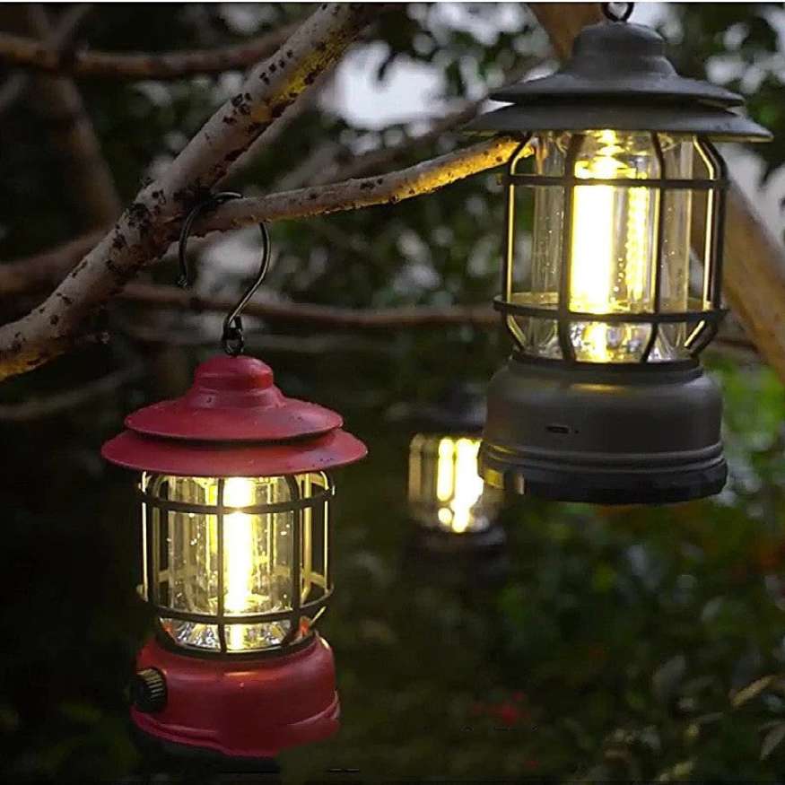 LumaVint – Rechargeable Vintage-Style LED Camping Lamp with Adjustable Light
