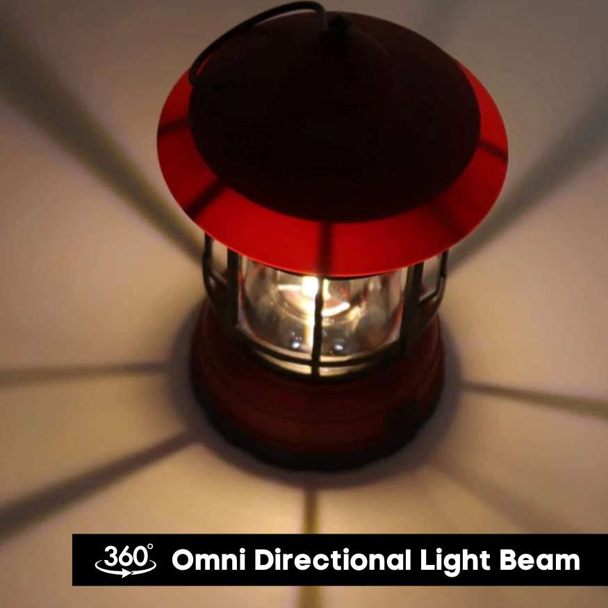LumaVint – Rechargeable Vintage-Style LED Camping Lamp with Adjustable Light