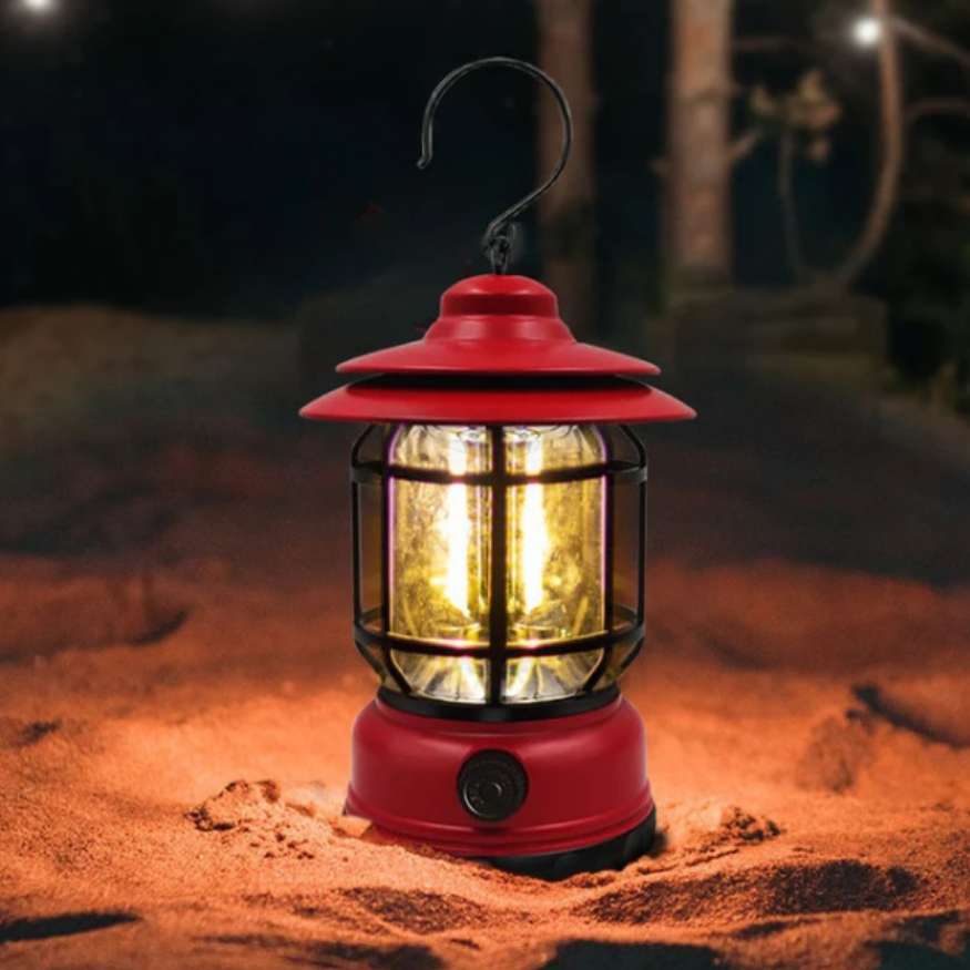 LumaVint – Rechargeable Vintage-Style LED Camping Lamp with Adjustable Light