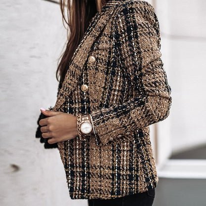 Léonie Classic and Structured Checkered Blazer