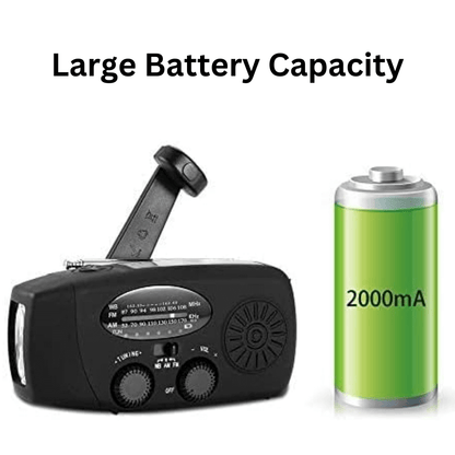 Lumora – Radio d’Urgence Portable Multifonction avec Manivelle et Lampe LED