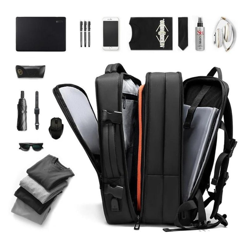 VoyagePro – Expandable Travel Backpack with USB Port and Laptop Compartment