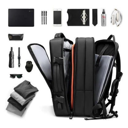 VoyagePro – Expandable Travel Backpack with USB Port and Laptop Compartment