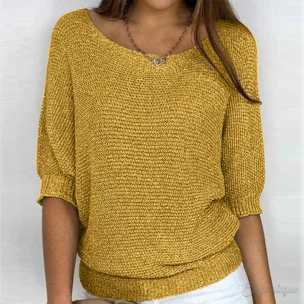 Soft Knit Sweater with Boat Neck